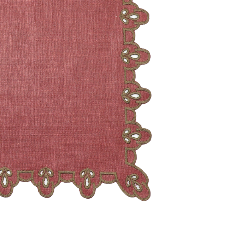 Vlekwerende Linnen Placemat – 50x35 cm -Donker Roze