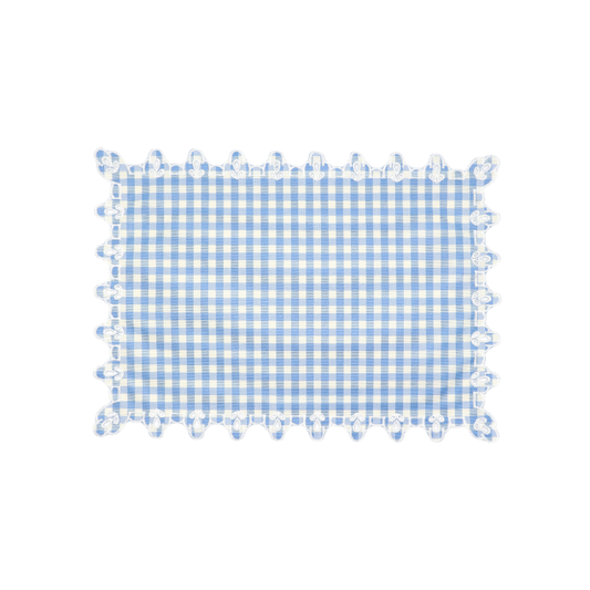Amalfi Vlekwerende Linnen Placemat 50 x 35 - Vichy Blauw