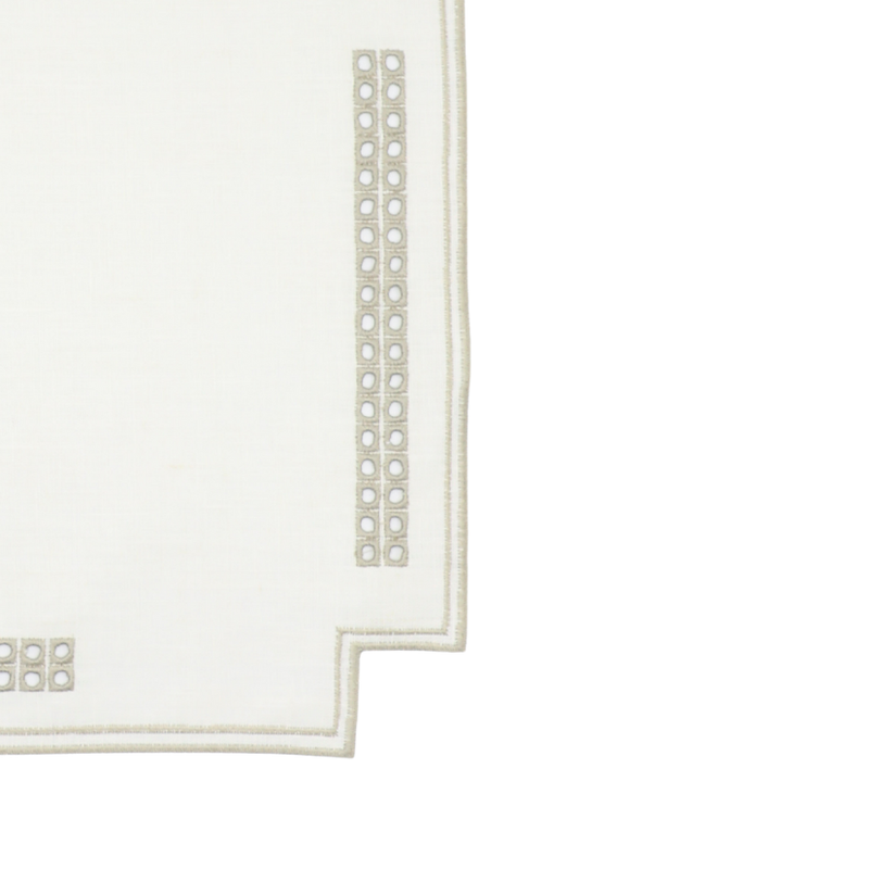 Erica Linnen Placemat - Vlekbestendig - Wit met Begie (35 x 50cm)