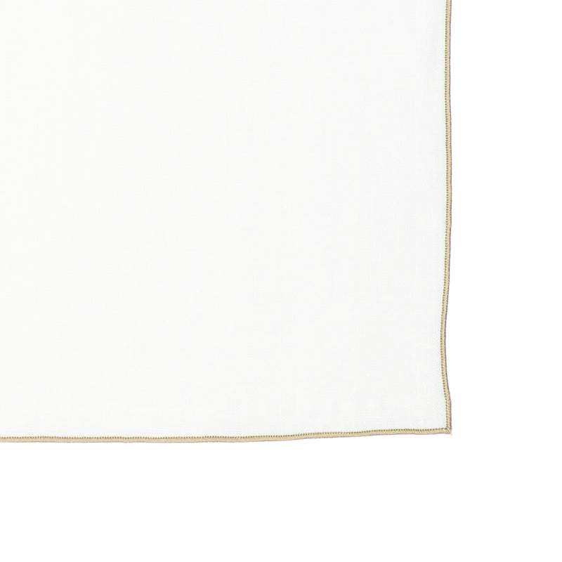 Linnen Servet met Contrasterende Rand - Wit (45 × 45 cm)