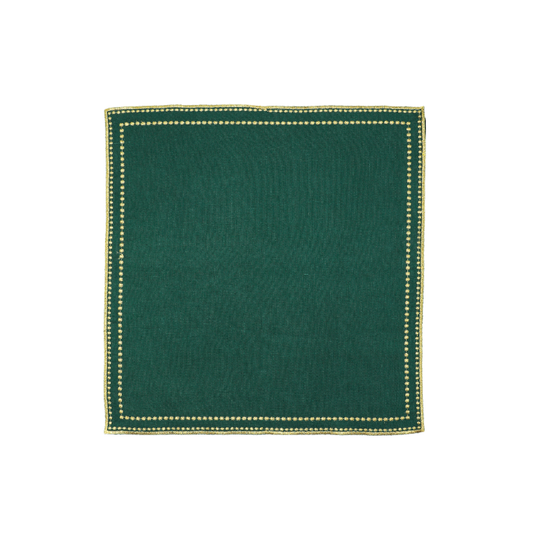 Letizia Linnen Servet - Groen met gouden randje