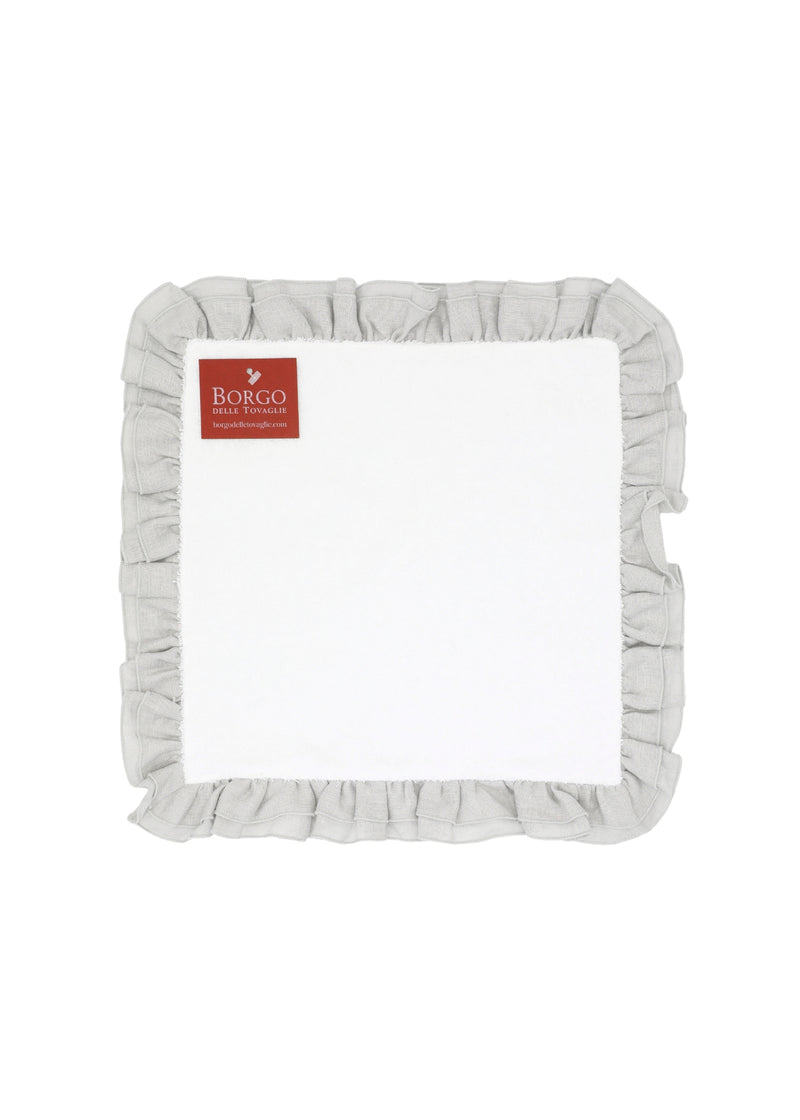Gastendoek handdoekje - Wit/grijs