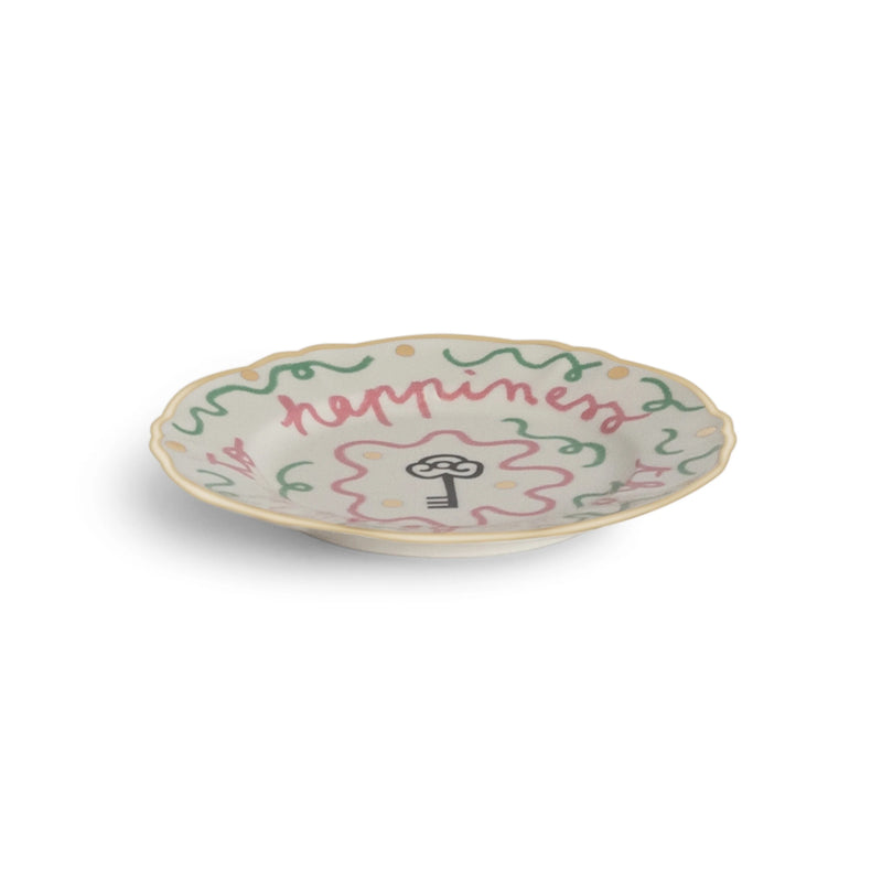 Porseleinen bordje - SLEUTEL - Ø 16,5 cm