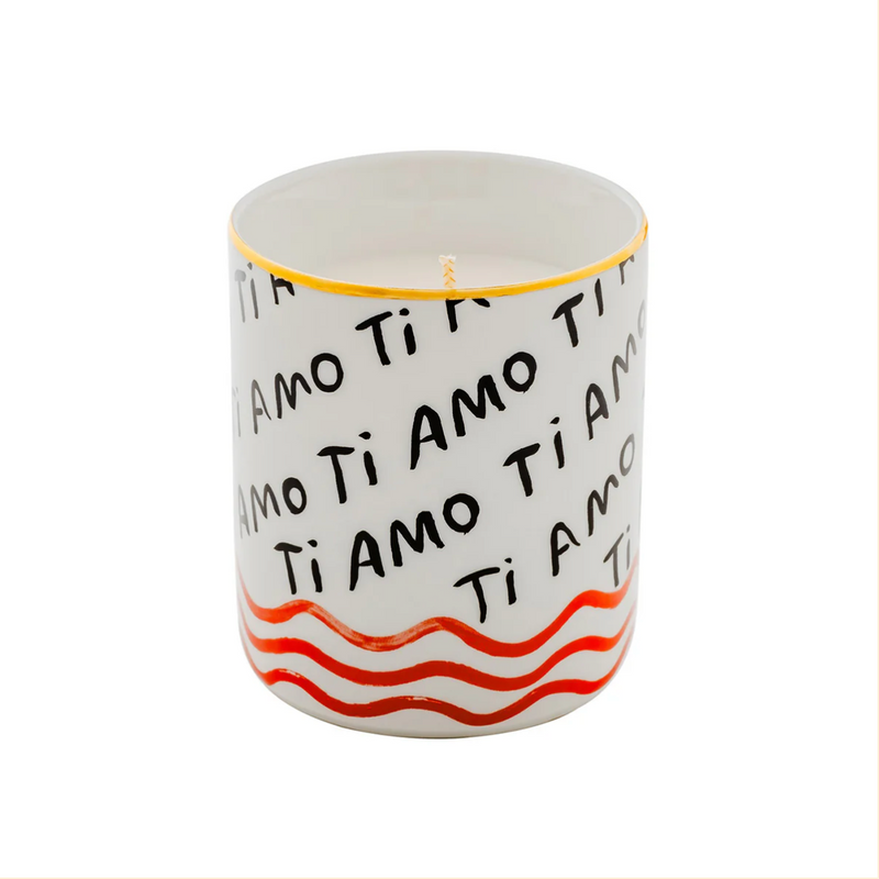 Porseleinen geurkaars – TI AMO - Ø 9,5 cm