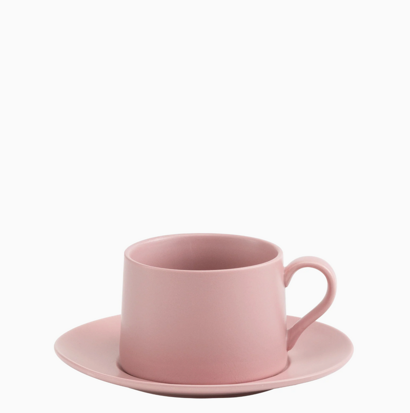 Theetas met Schoteltje – Roze 43,5 cl
