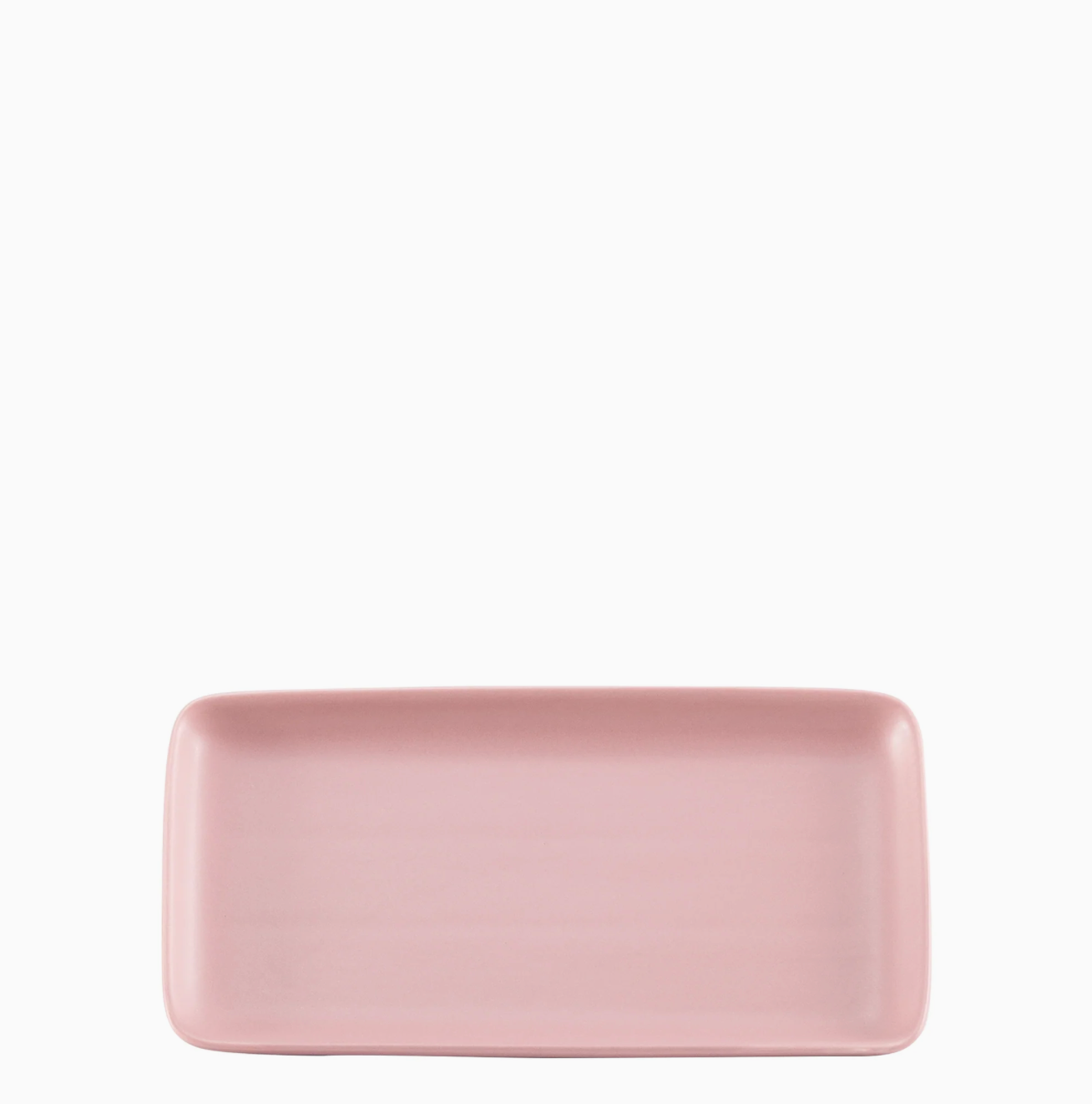 Rechthoekig Porseleinen Bord – Roze - 12,5 × 23 cm