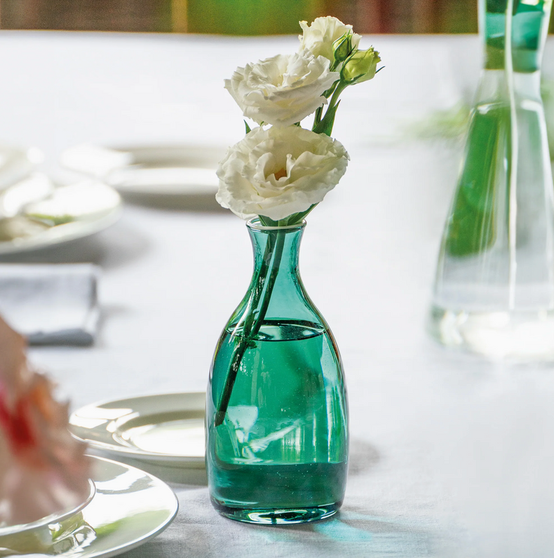 Glazen Vaasje met witte rand – Groen – 35 cl