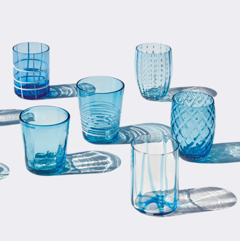 Melting Pod - Blauw - Set van 6 Glazen