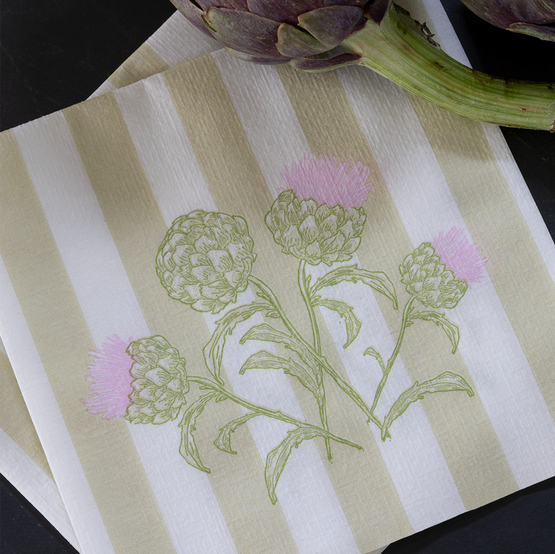 Servetten - Strepen/Bloemen - 40x40