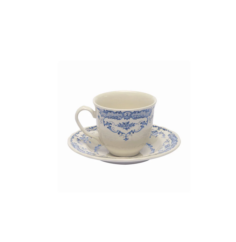Theekopje met schotel Rose - Blauw