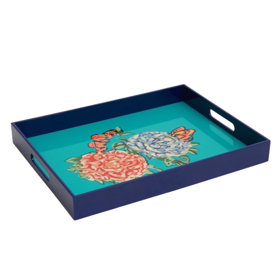 Tray - Green Flower - 45x34 cm