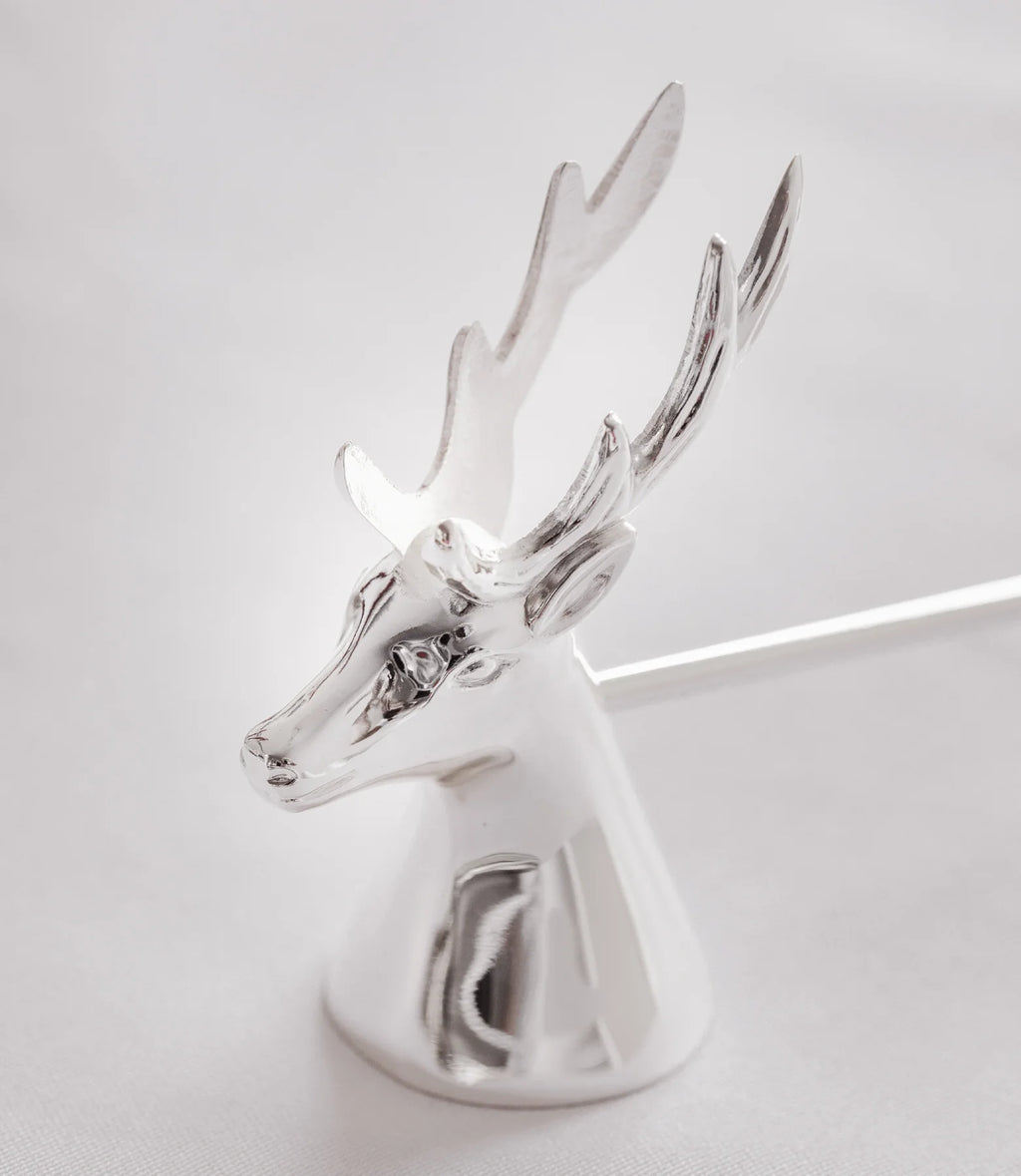 Kaarsendover Hert  - 26 cm - verzilverd