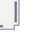 Erica Linen Placemat - Stain Resistant - White with Blue (35 x 50cm)