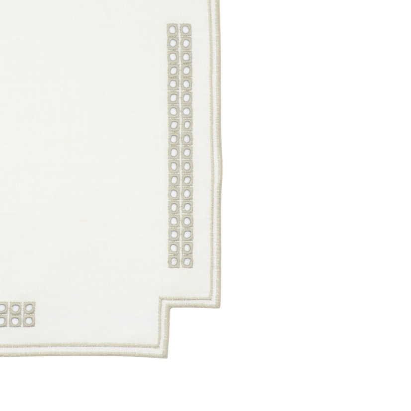 Erica Linen Placemat - Stain Resistant - White with Begie (35 x 50cm)