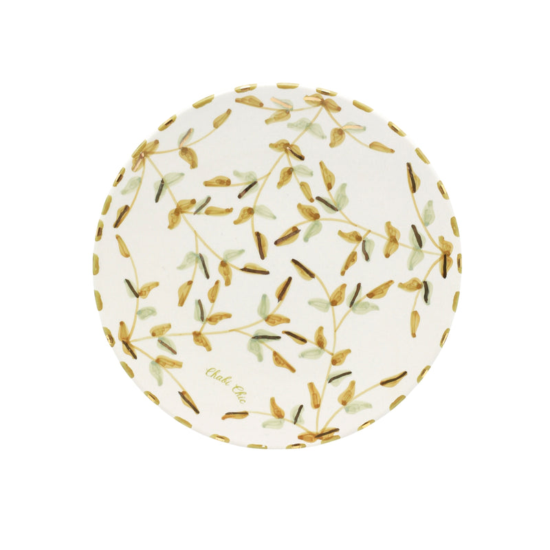 Keramisch Bord "Gouden blaadjes" -  Ø 20 cm