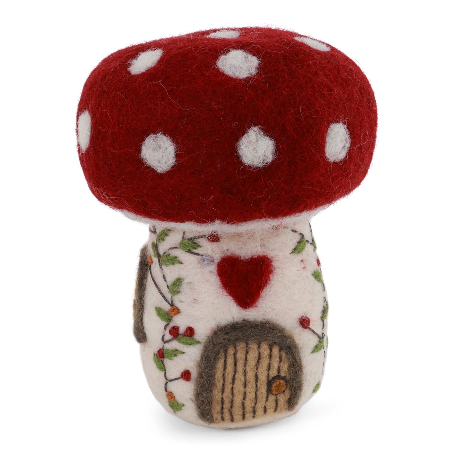 Kerstornamentje - Paddenstoeltje met hartje (Medium)