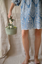 Decorative Easter Basket with Flower Garland 