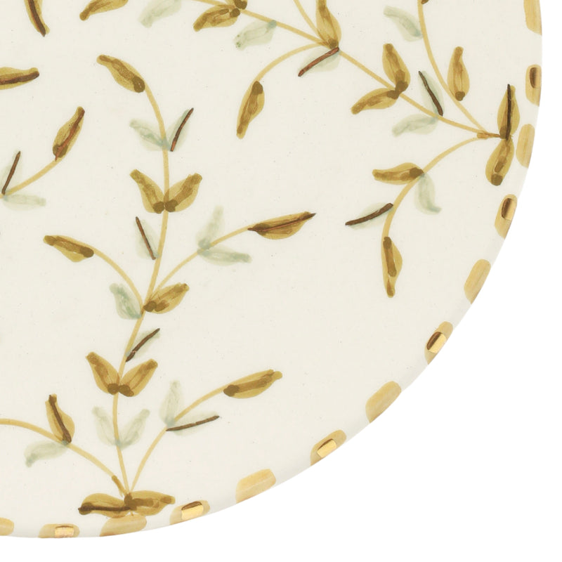 Keramisch Bord "Gouden blaadjes" -  Ø 26 cm