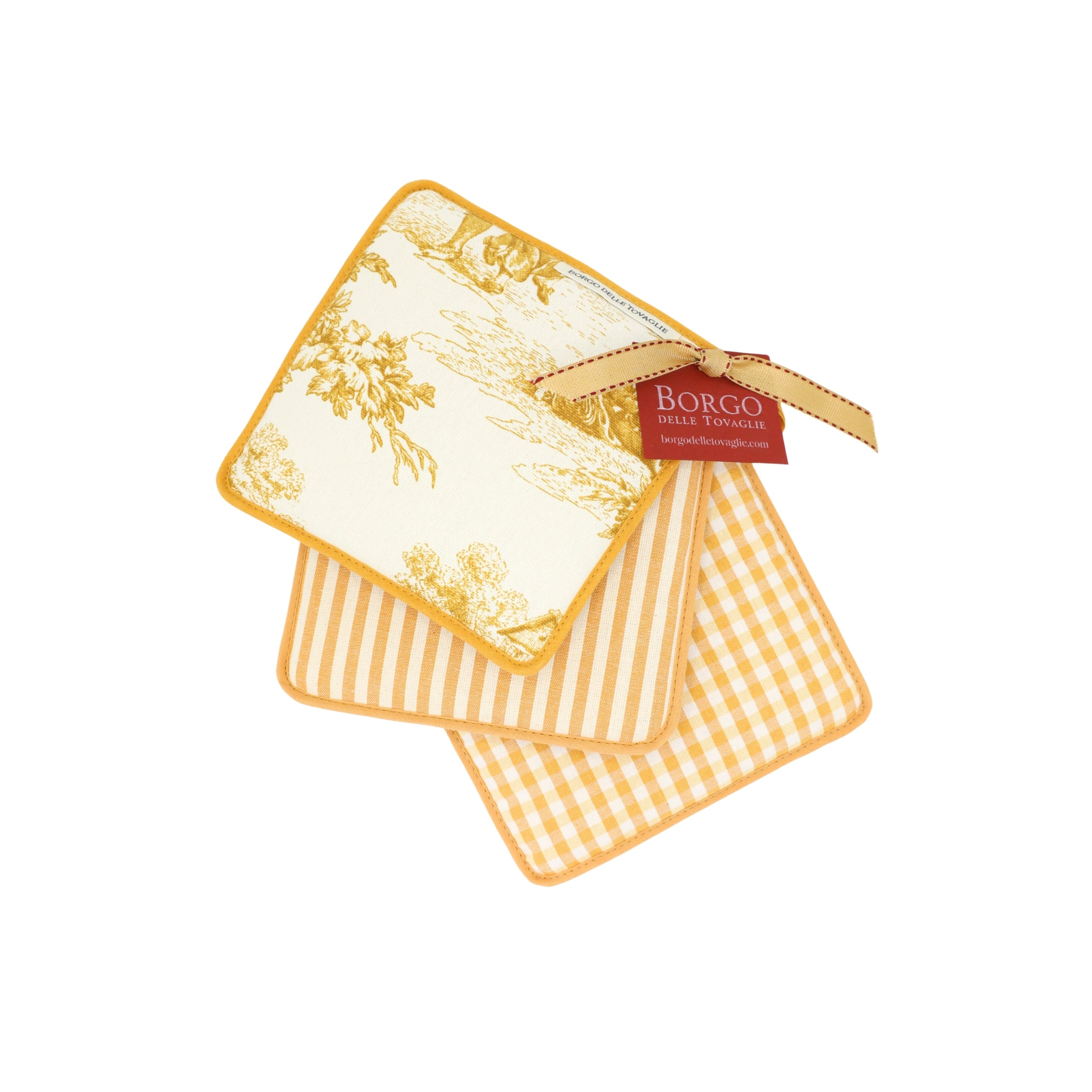 Set of 3 potholders - Yellow