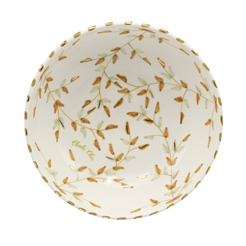 Keramische slakom "Gouden blaadjes"  -  Ø 26 cm