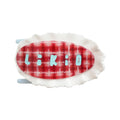 Grande pince plate Likio Berry Plaid à carreaux rouges bordée de dentelle blanche
