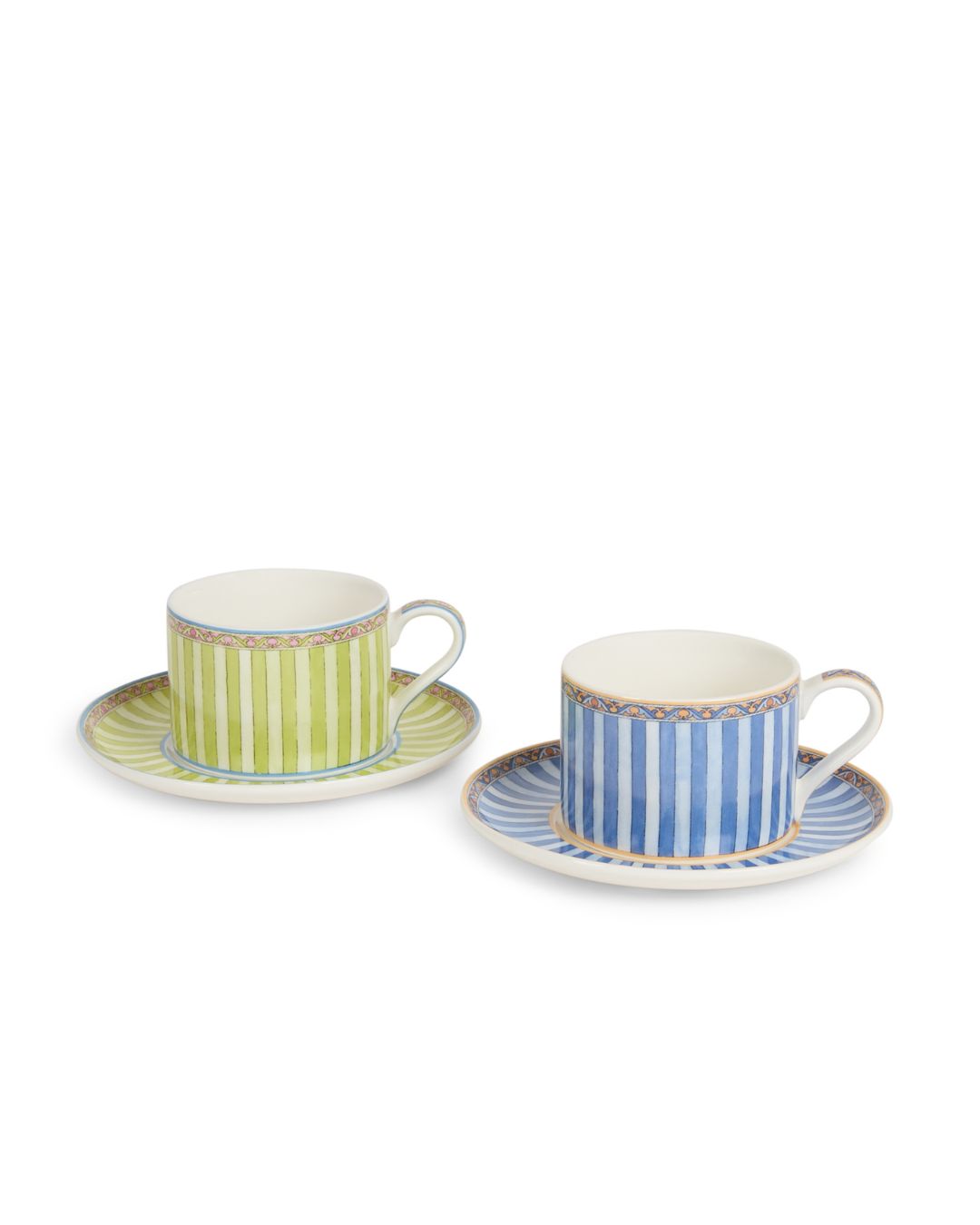 Sariska - Set van 2 Porseleinen Theekopjes met onderbordjes