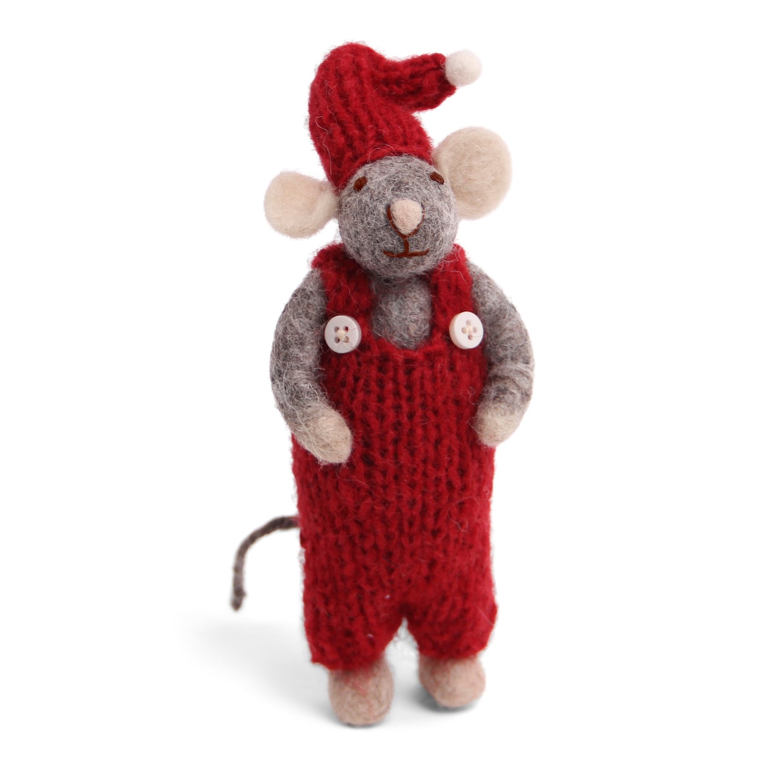 Kerstornamentje - Muis met een overal aan