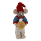 Kerstornamentje - Muis met kerstbal - 12cm
