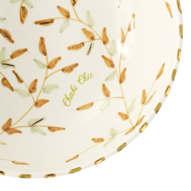 Keramische slakom "Gouden blaadjes"  -  Ø 26 cm