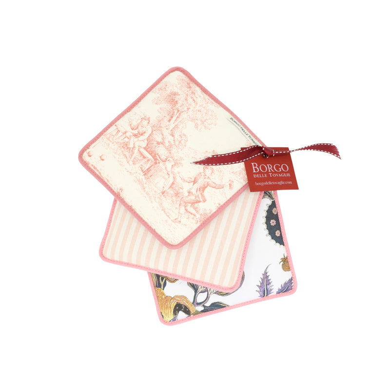 Set van 3 Pannenlappen – Roze