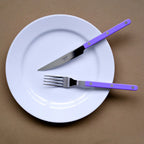 Bistrot bestekset 4-delig in mauve detail