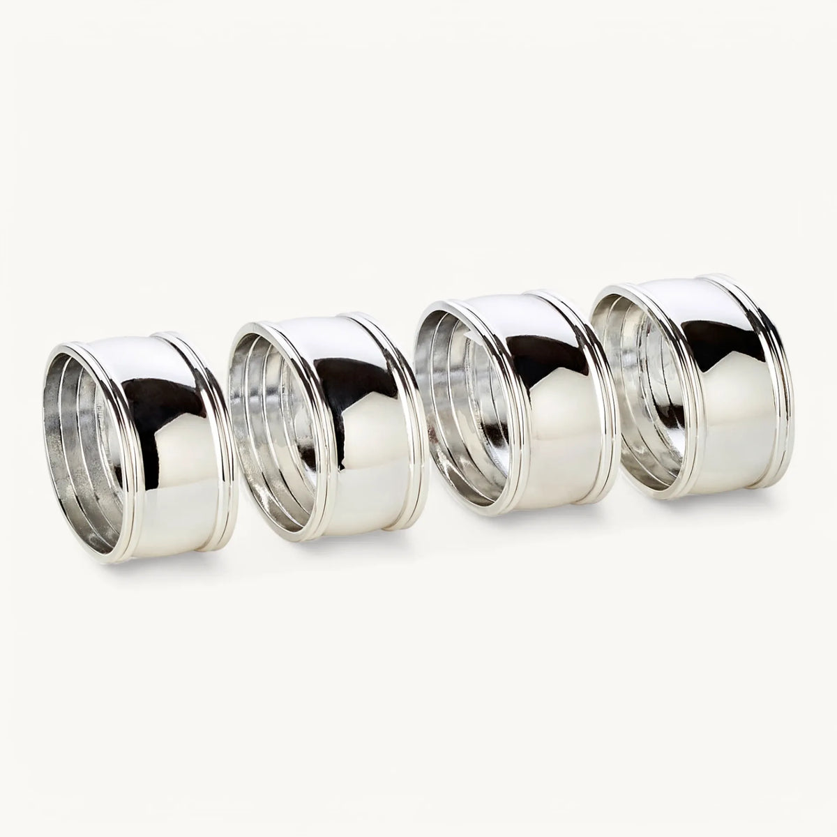 Thread Servetringen – Set van 4 – Verzilverd – L 6 cm