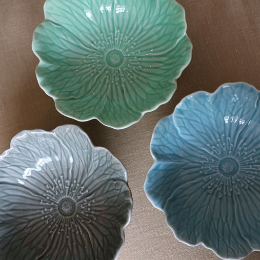 Kom "Flora" – Azuurblauw -  Ø 17 cm
