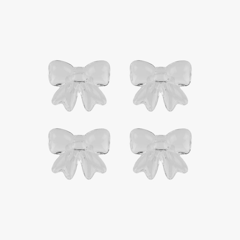 Glazen servetringen met strikjes - set van 4