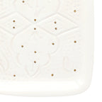 Tray – Relief white & gold (24 × 14 × 3 cm)