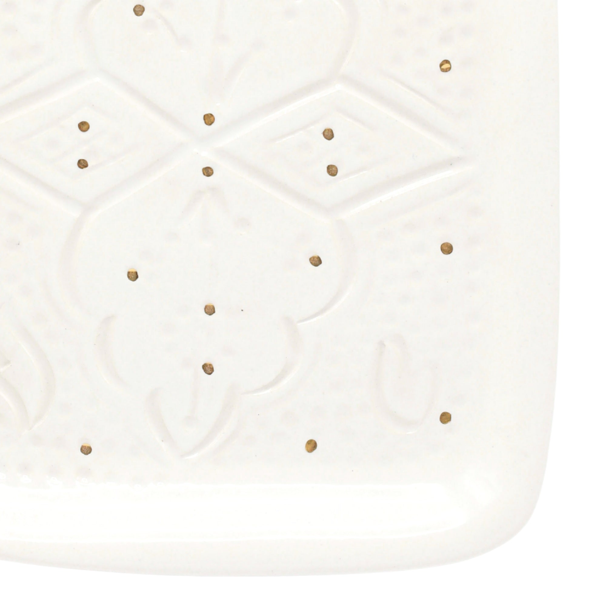 Tray – Relief white & gold (24 × 14 × 3 cm)