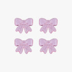 Glass napkin rings with bows (Pink) - set of 4