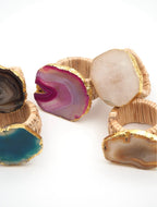 Napkin ring with agate stone — various colors 