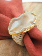 Napkin ring with agate stone — various colors 