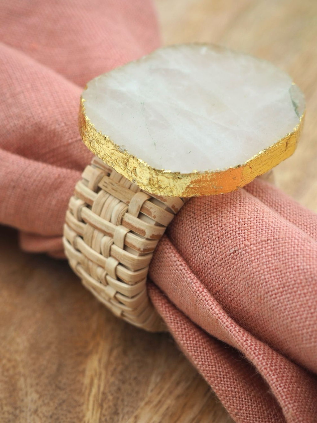 Napkin ring with agate stone — various colors 