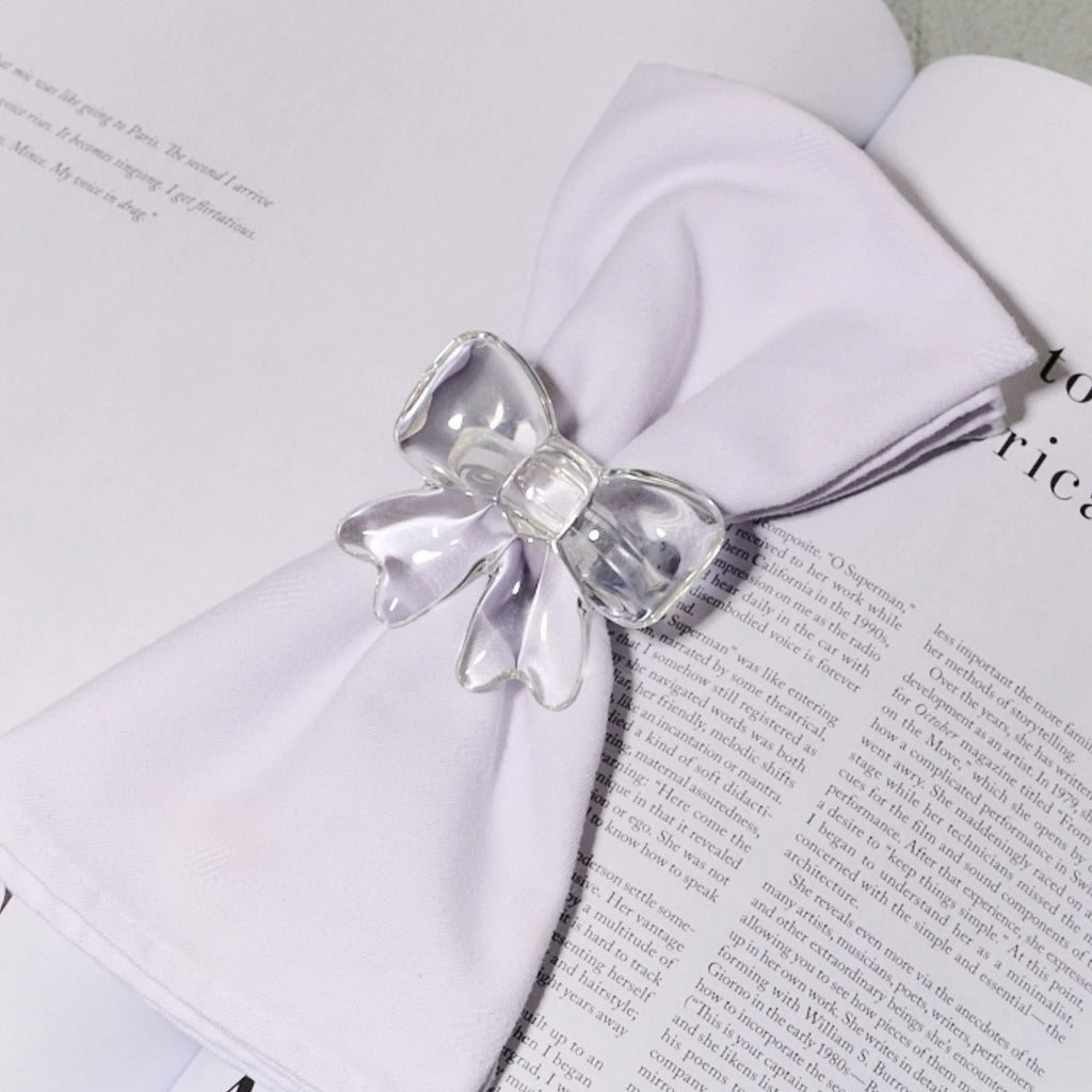 Glazen servetringen met strikjes - set van 4