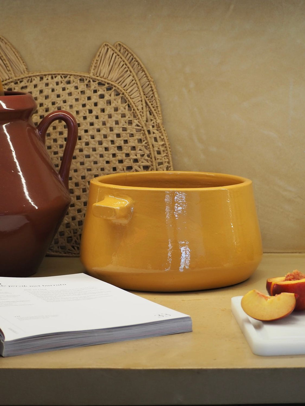 Oven dish with lid Auri L - yellow