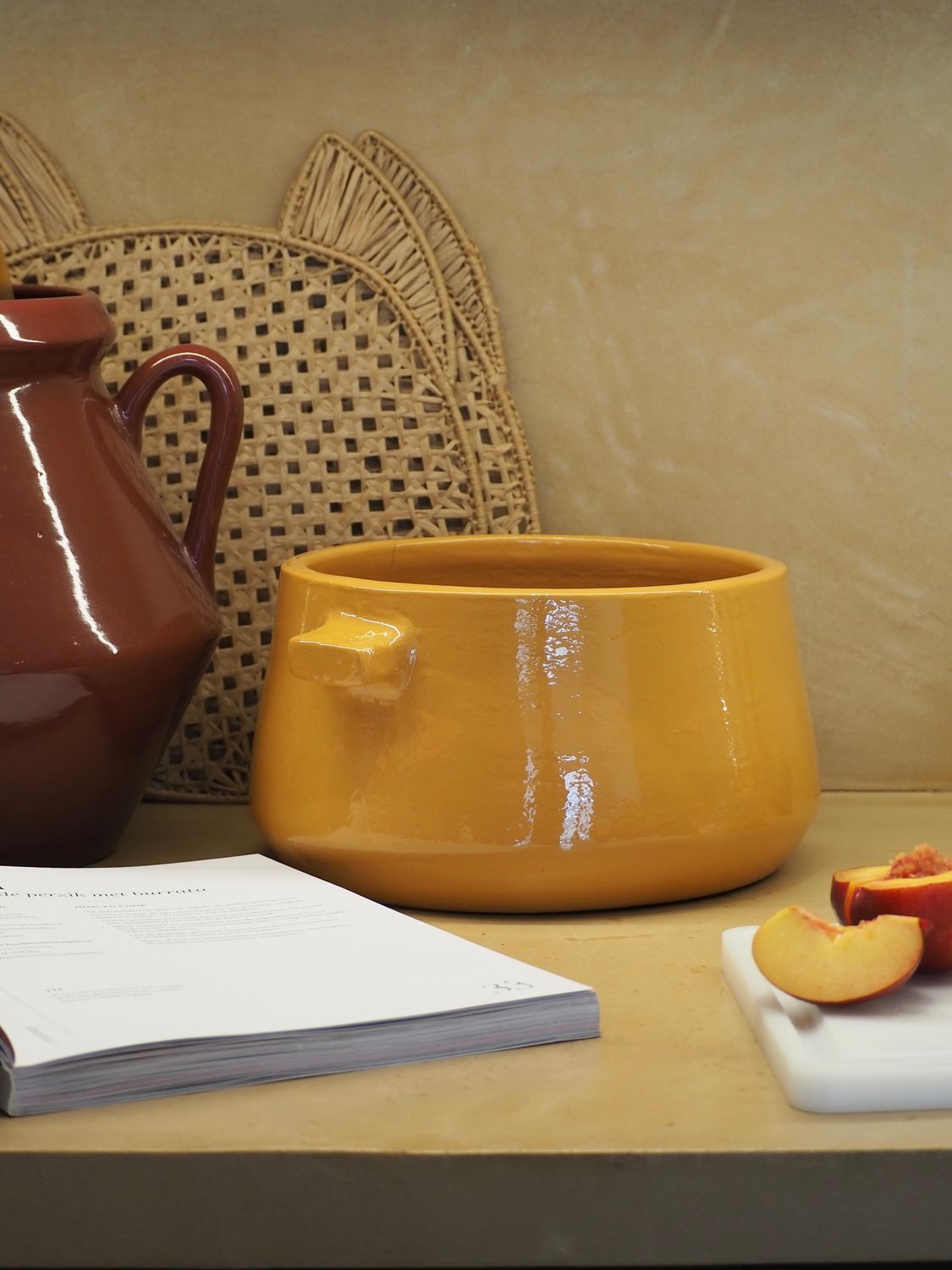 Oven dish with lid Auri L - yellow
