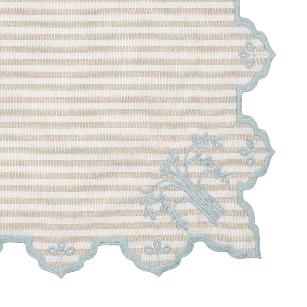 Eden Cotton Napkin – Millerighe Beige / Blue (45 × 45 cm)