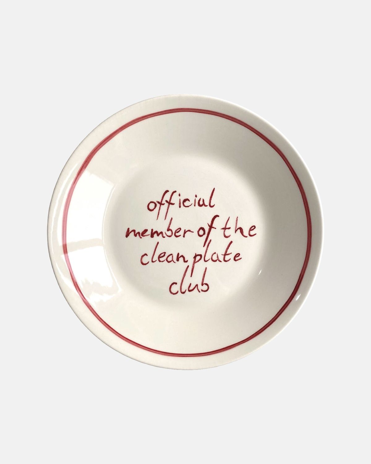'Official member of the clean plate club' sign — ø22cm 