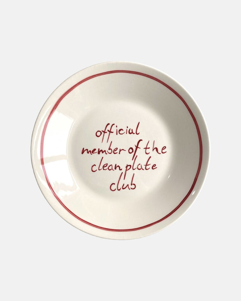 'Official member of the clean plate club' bord — ø22cm