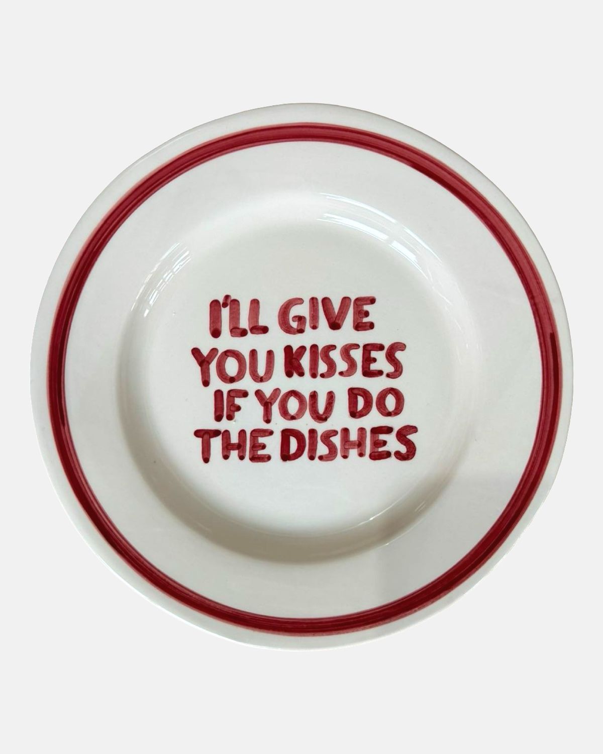 'I'll give you kisses if you do the dishes' plate — ø27cm 