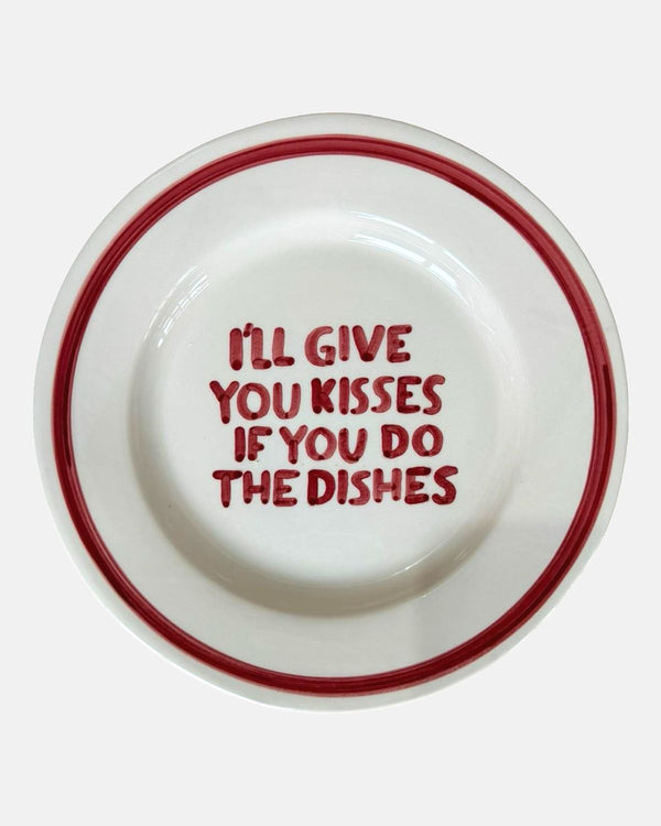 'I'll give you kisses if you do the dishes' bord — ø27cm