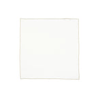Linen Napkin with Contrasting Edge - White/Beige (45 × 45 cm)