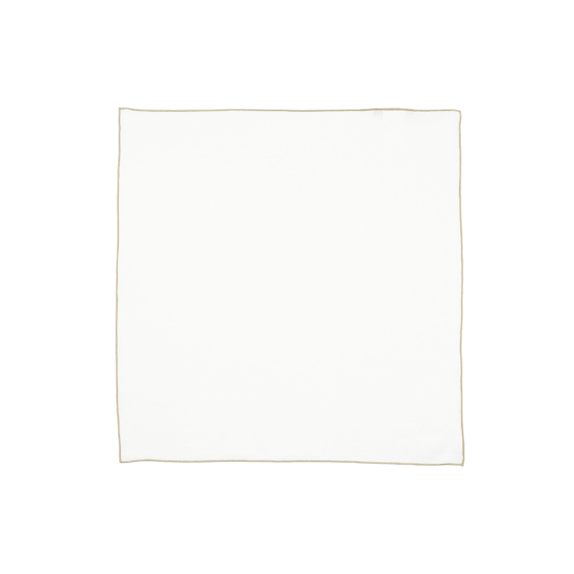 Linnen Servet met Contrasterende Rand - Wit / beige  (45 × 45 cm)